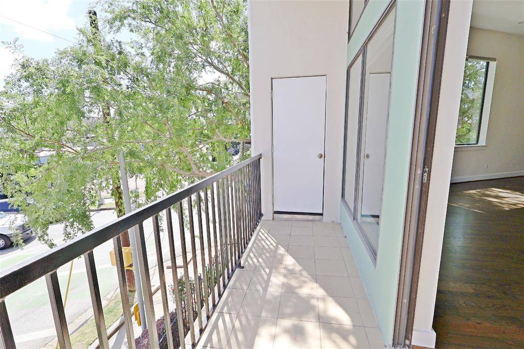 Storage space off the balcony