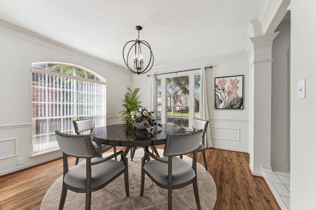 Dining room with access to butlers pantry and kitchen.