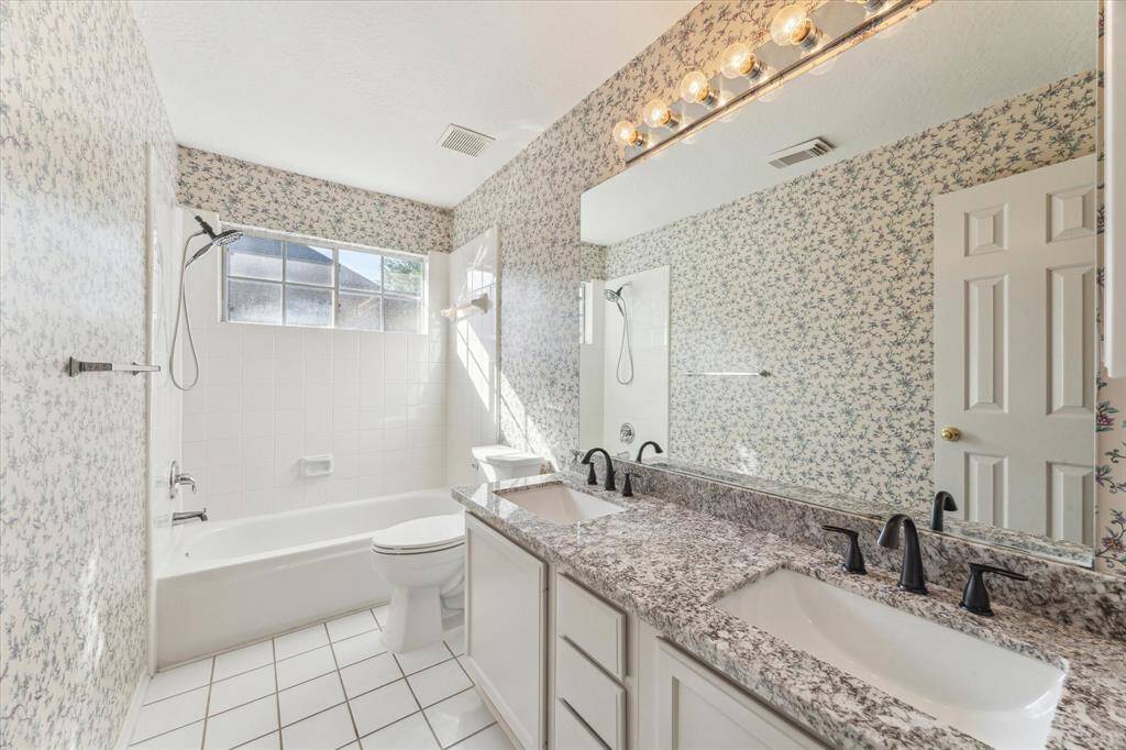 Nice size  updated upstairs bathroom.