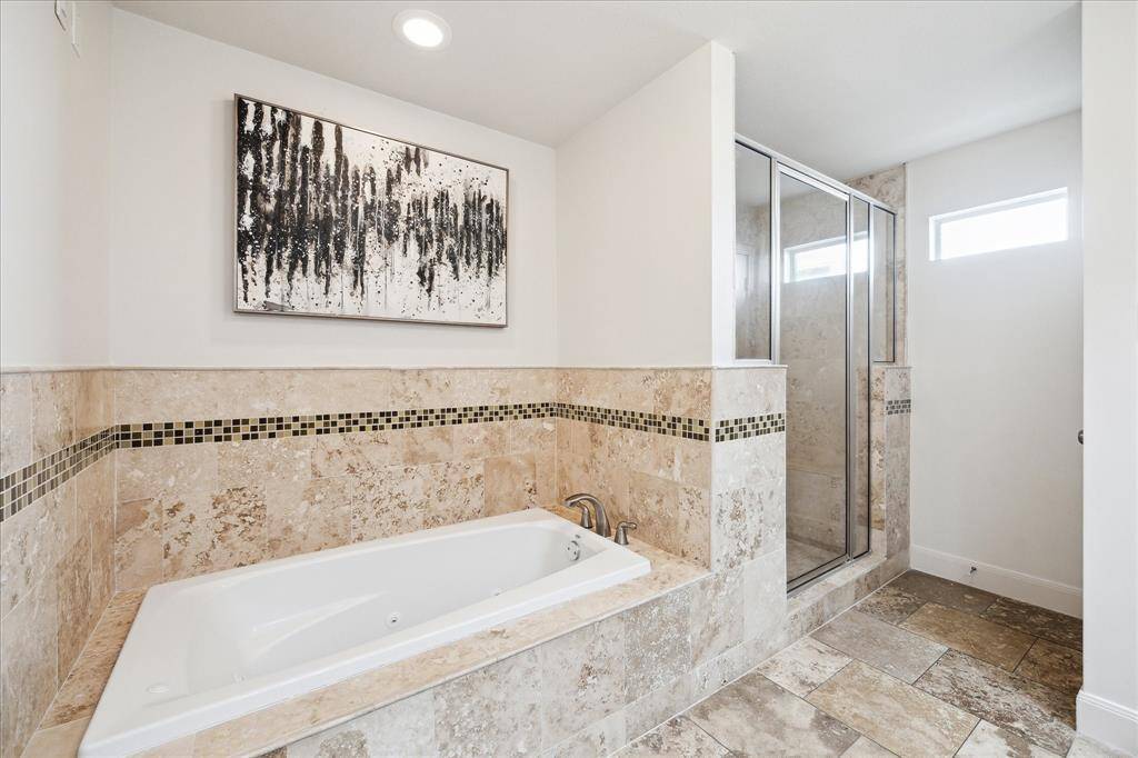 Luxurious soaking tub.