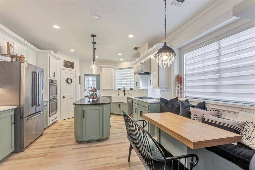 Breakfast nook is spacious and functional for the busy family.