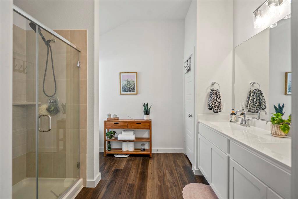 Primary bathroom with large walk in shower