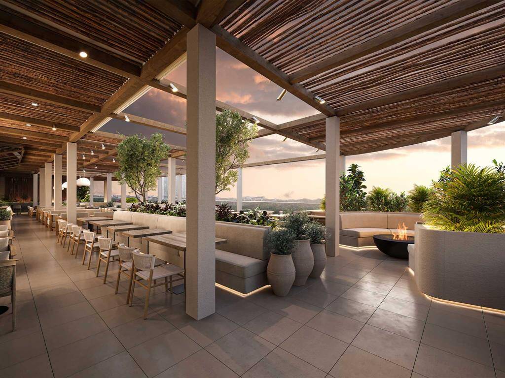 Coming soon Meduza Mediterranean indoor and outdoor dining venue.