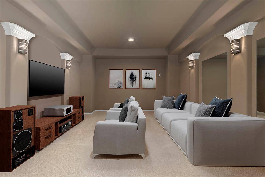 LARGE, fabulous media room upstairs. Virtually staged.