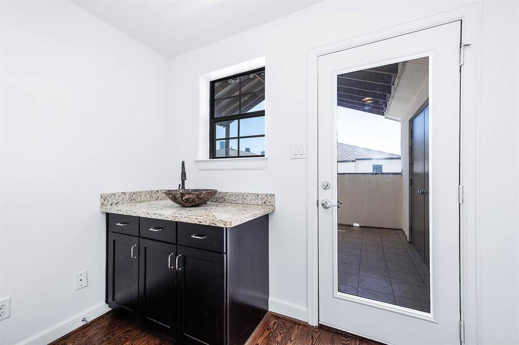 Rooftop Wet Bar; Mini Fridge Area And Shelves To The Right.
