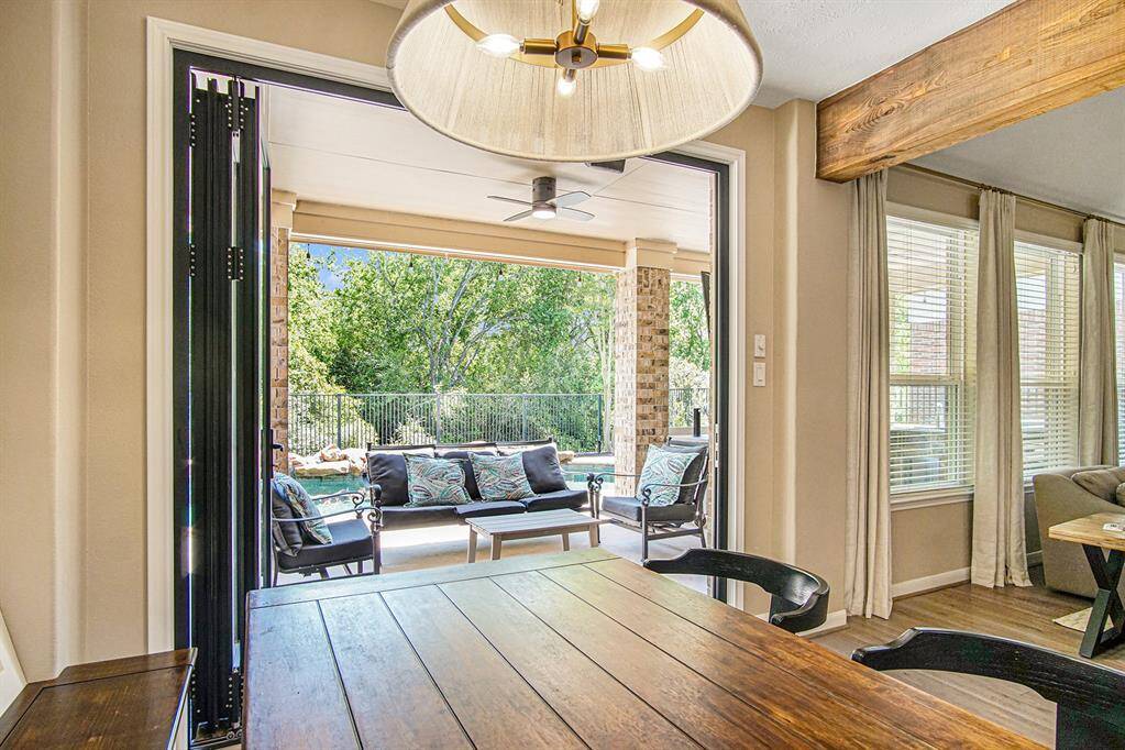 Bring the outside, in! With the folding doors, your back yard transforms into an extra room on those crisp fall days.