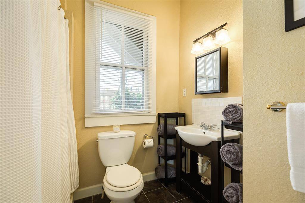 Ground level bathroom.