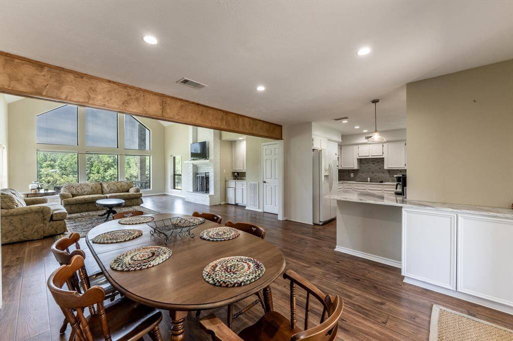 Dining area open to the living and kitchen