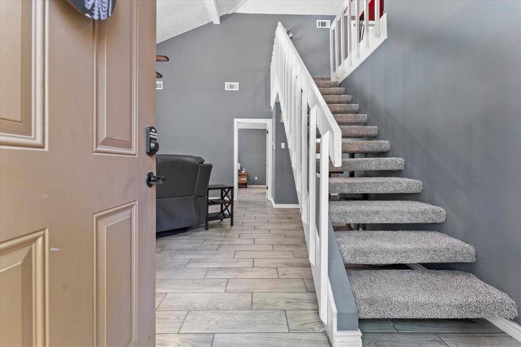 Stairs go to the loft
