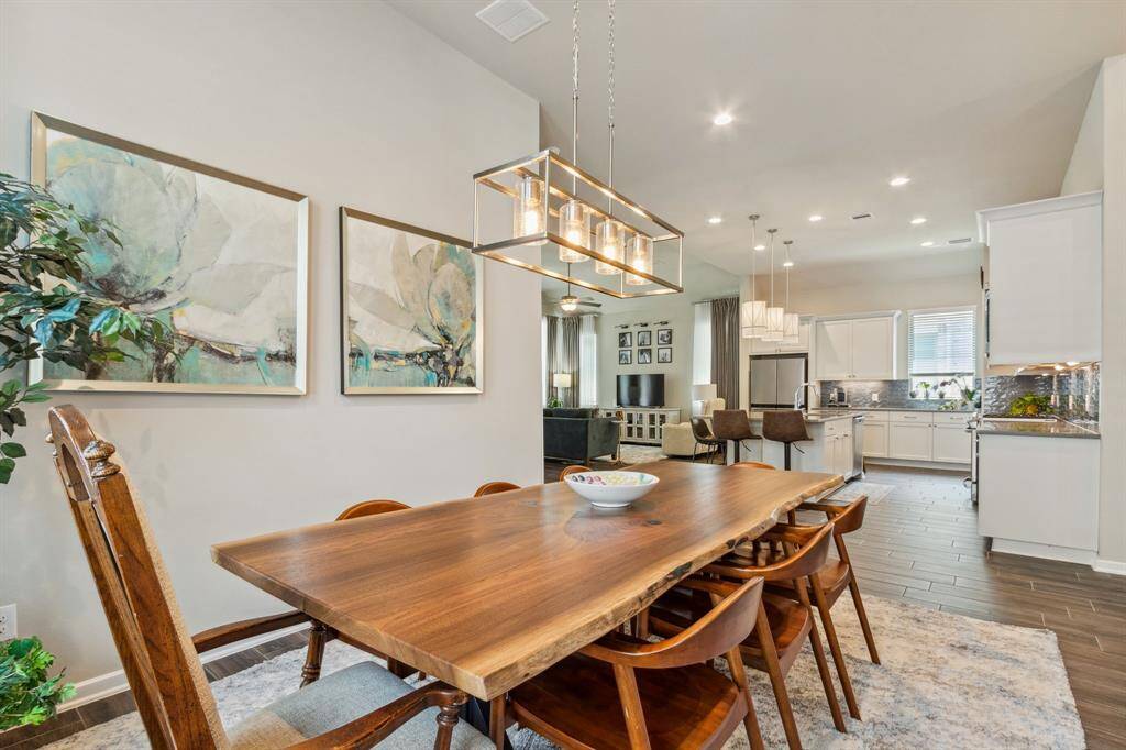 Large Dining space tucked right off the kitchen so the Cook always feels included