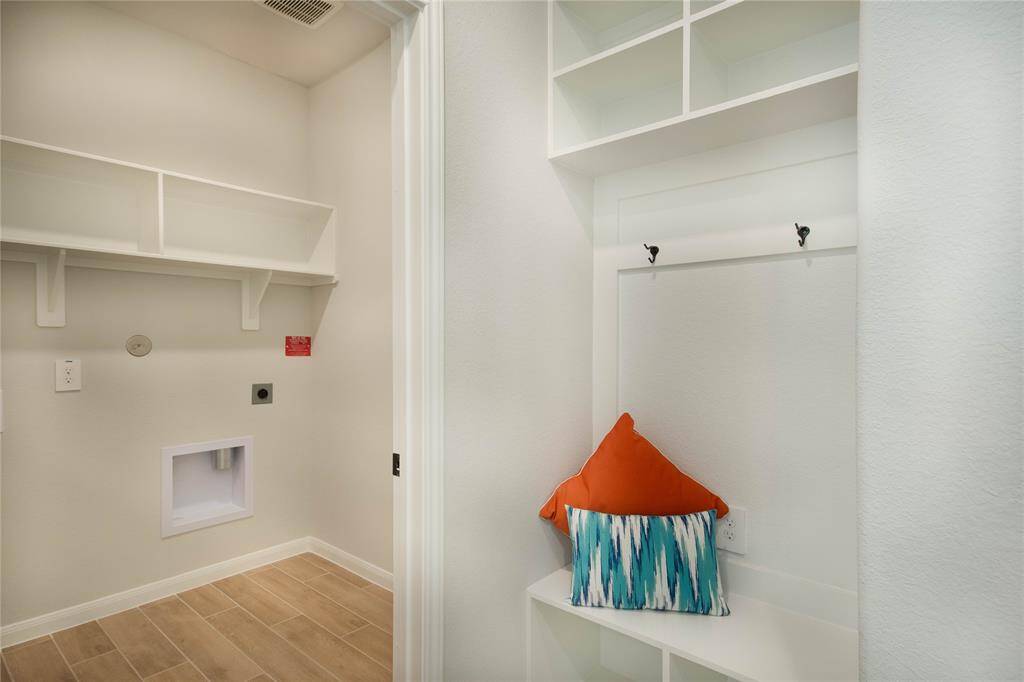 Backpack area and Laundry room