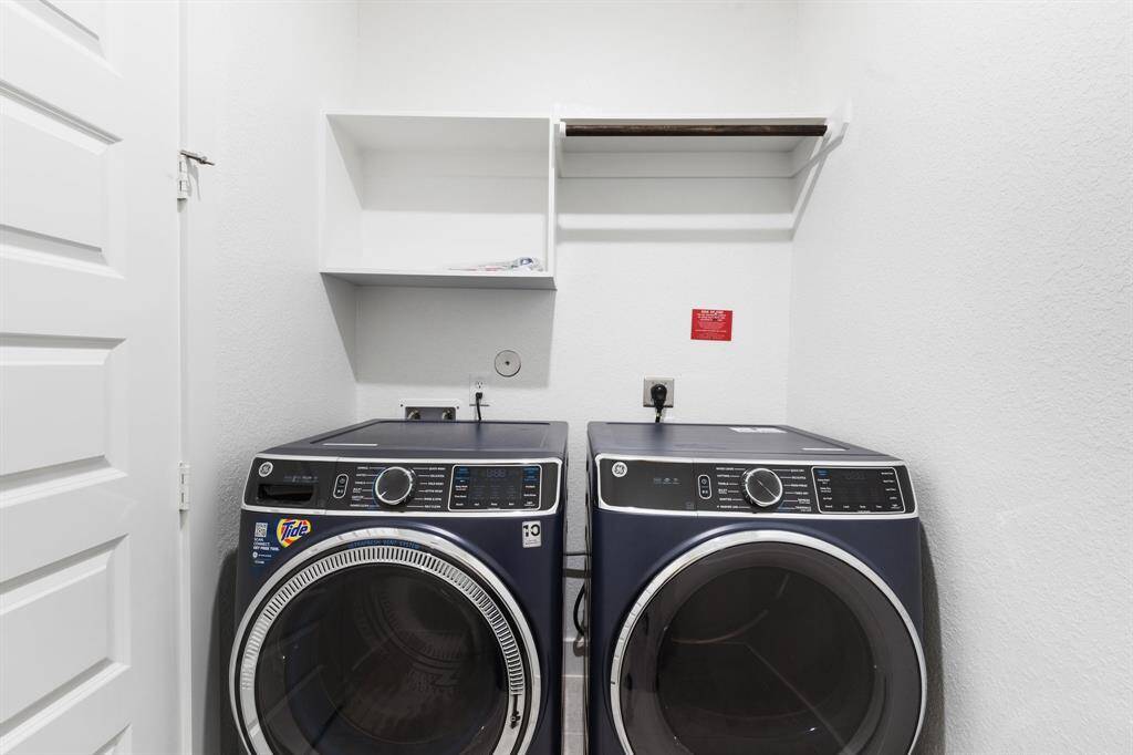 The utility room is conveniently located downstairs