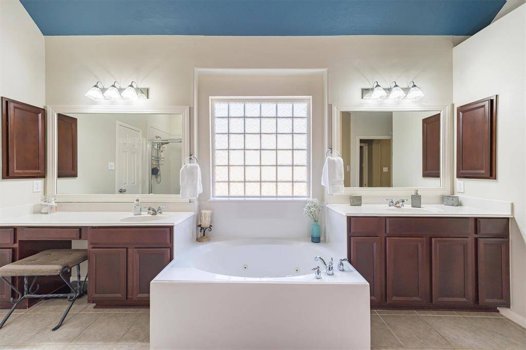 Primary Bath with oversized soaking tub...