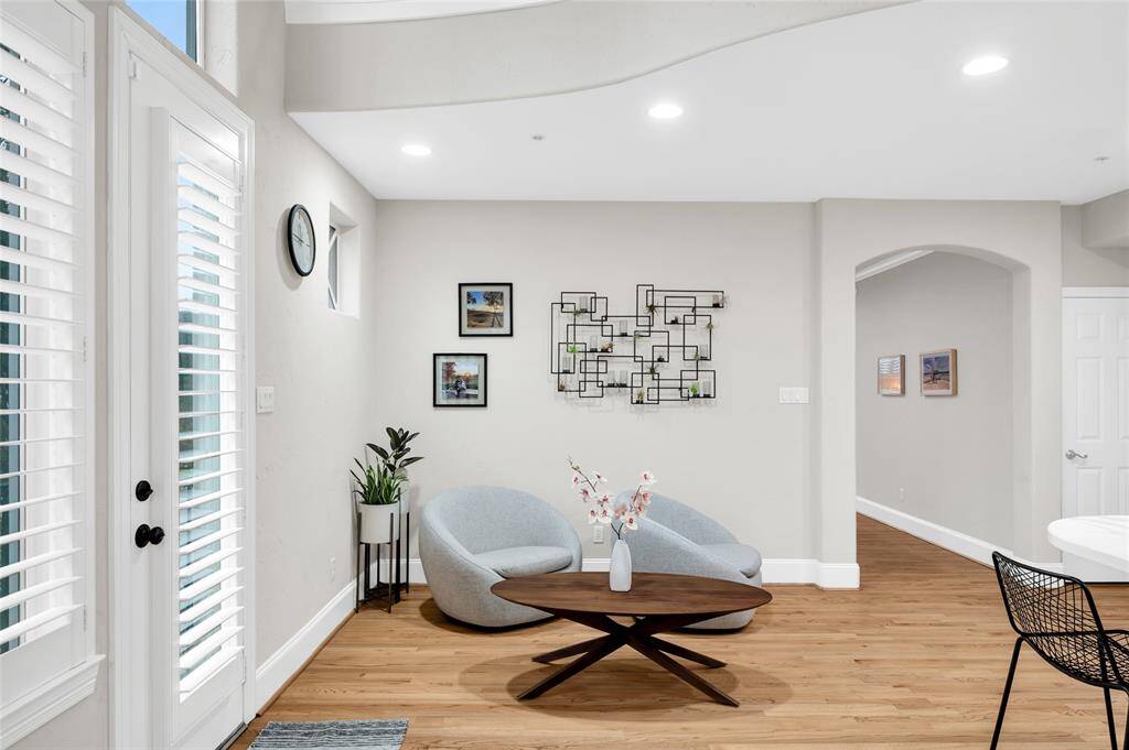 This area of the kitchen can serve as a breakfast room or nice sitting area.