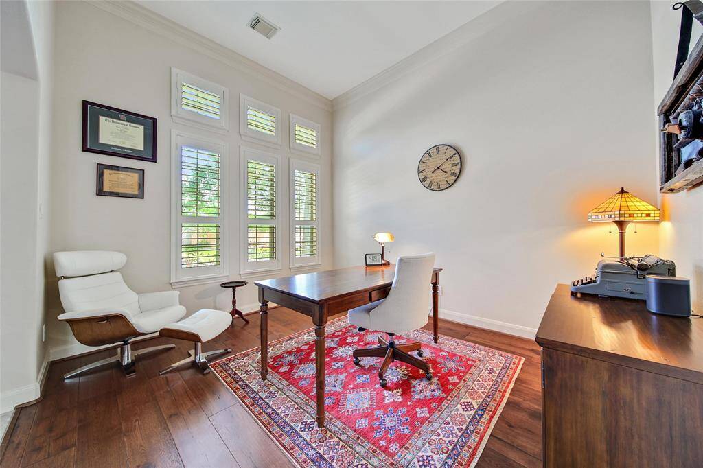 This first floor flex space easily transitions from a formal sitting room, to a study, to whatever suits your needs.