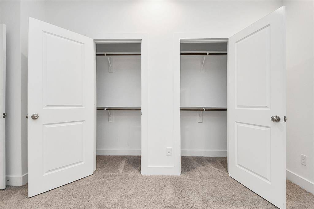 Two closets located in bedroom