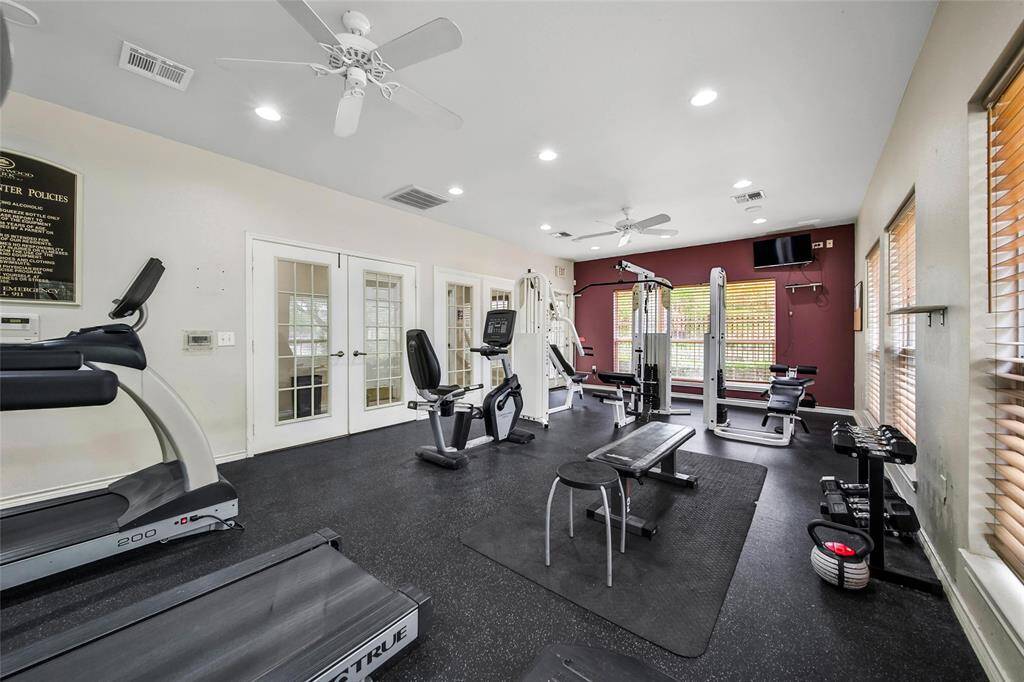 The community gym offers cardio and weight equipment so you don't have to leave the comfort of your home for a workout.