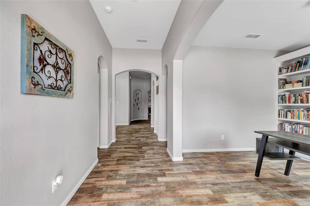 Entryway with office to the right