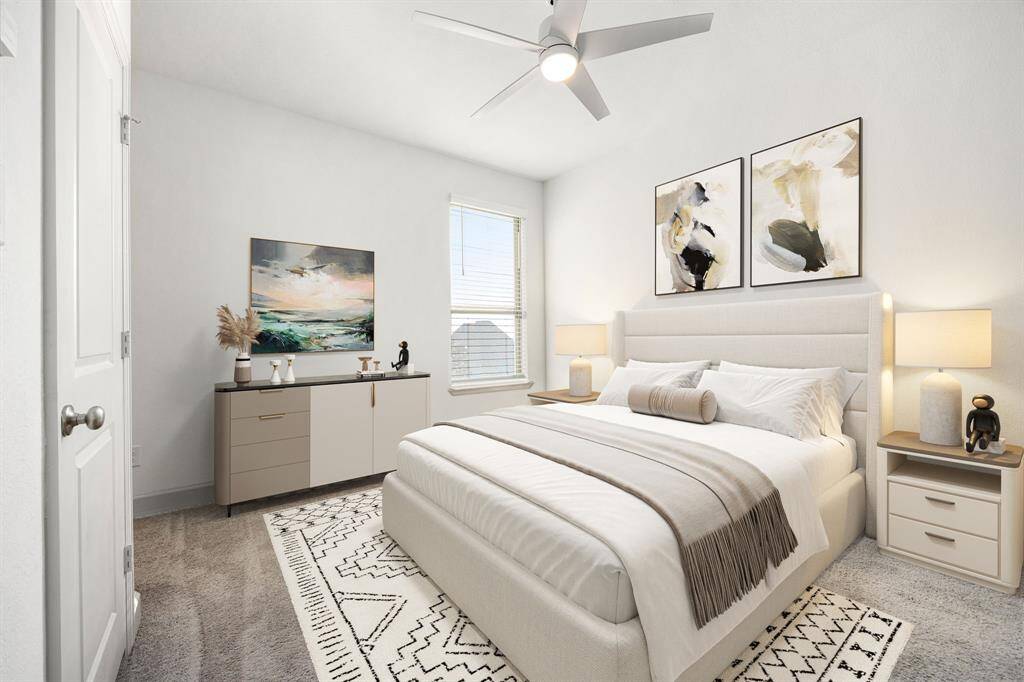 Bright and versatile secondary bedroom with plush carpeting and ample space for a personalized retreat. *Virtually Staged