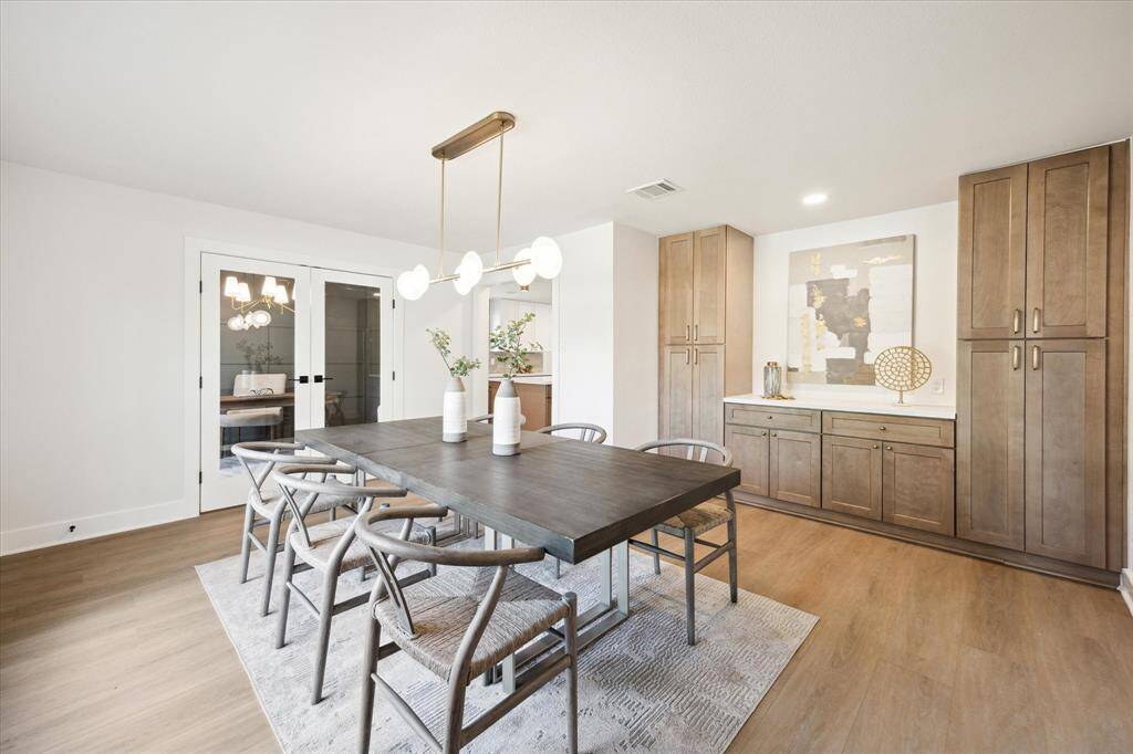 Dining room looking towards front and office