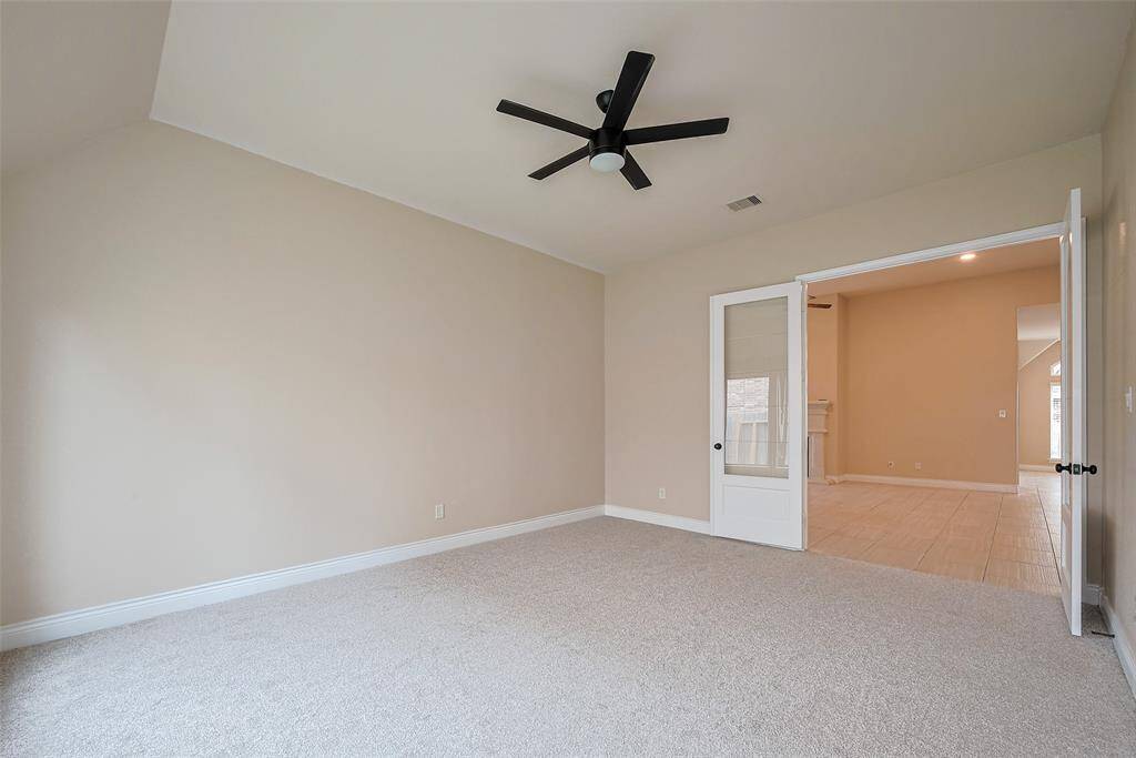 Media Room With Glass French Doors