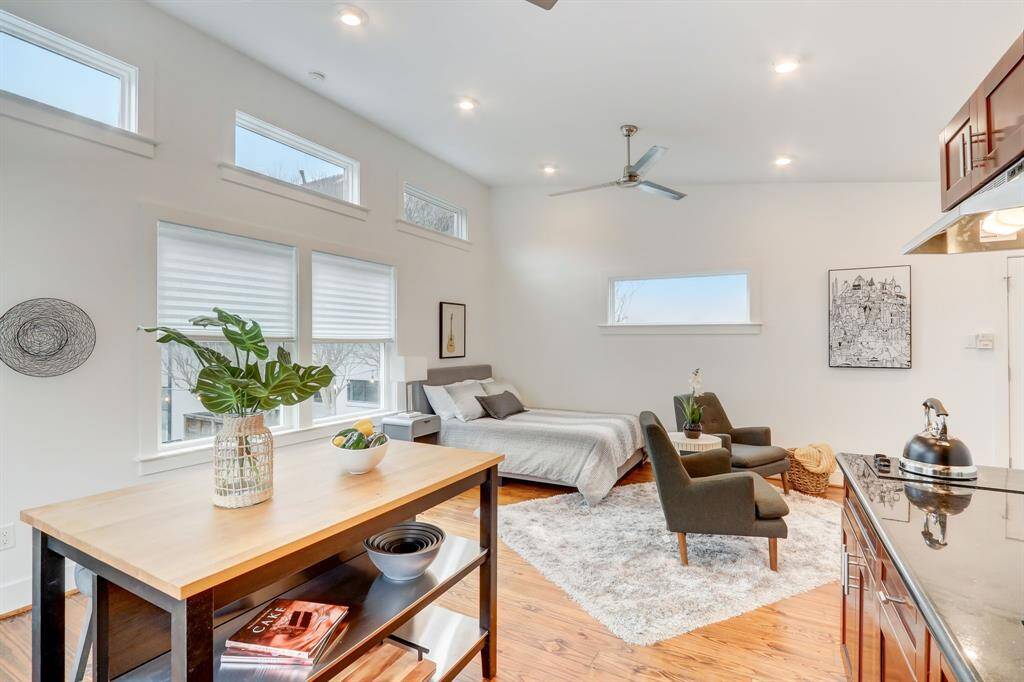 Kitchenette is built in making this a fully livable space.
