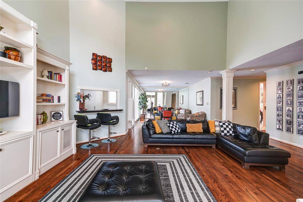 Another view of the living room and dining room
