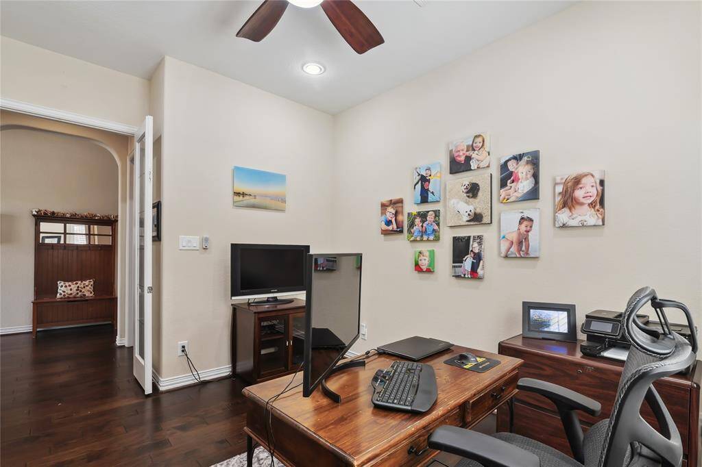 Home office with French Glass Doors.