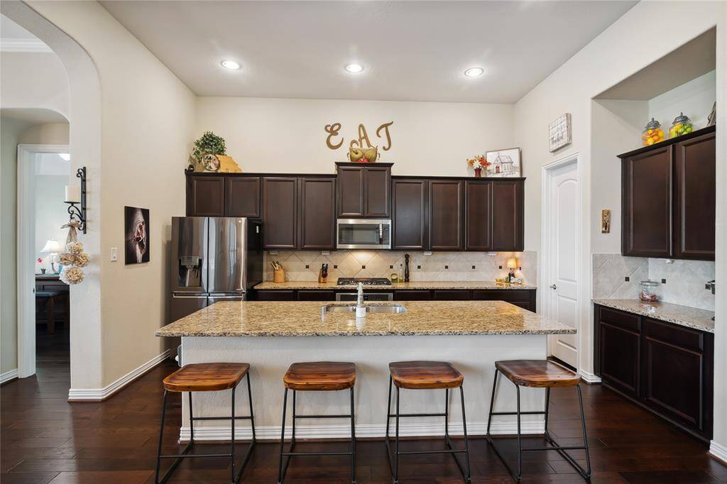 Kitchen view from open living area.
