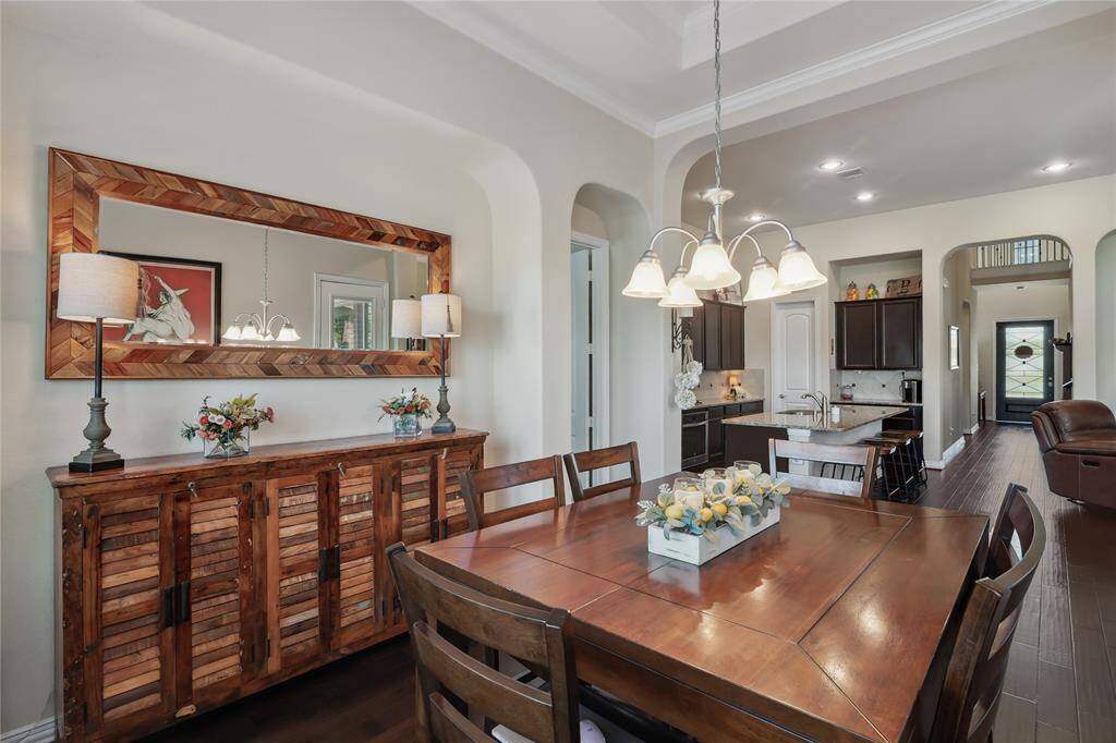 Dining Room open to the chef's kitchen and living area.