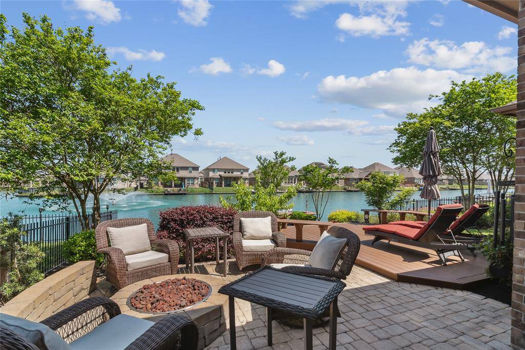Fire Pit Sitting Area overlooking a stunning view of the water.