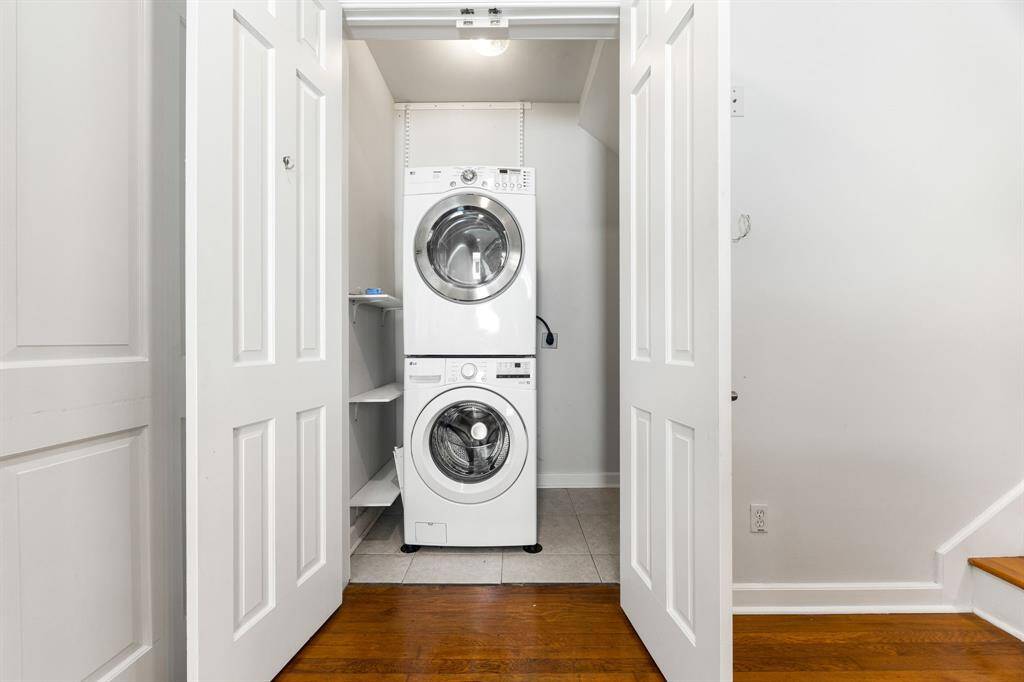 The laundry area extends to the right with lots of room for storage.