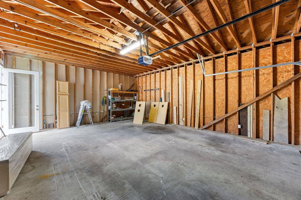 Another view of detached two car garage