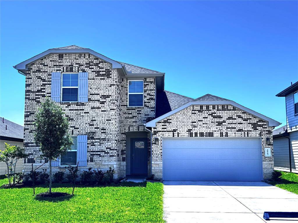 Charming brick and stone facade.