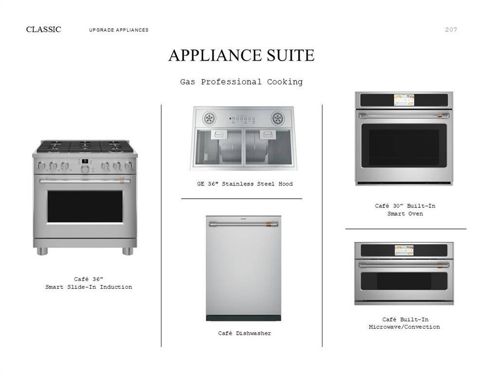 Classic Look Palette 5: Appliance Selection Sheet (*Artist rendering used for illustration purposes only.)