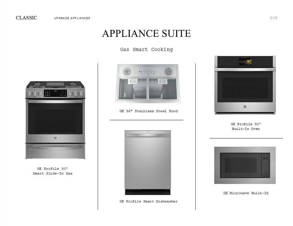 Classic Look Palette 3: Appliance Selection Sheet (*Artist rendering used for illustration purposes only.)