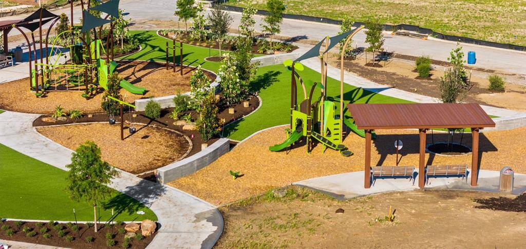 Convenient pocket park for the kiddos!