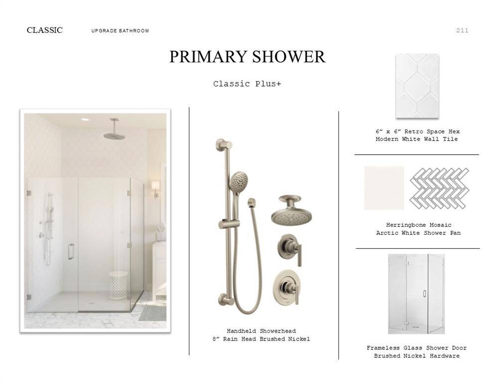 Classic Look Palette 3: Primary Bathroom Selection Sheet (*Artist rendering used for illustration purposes only.)