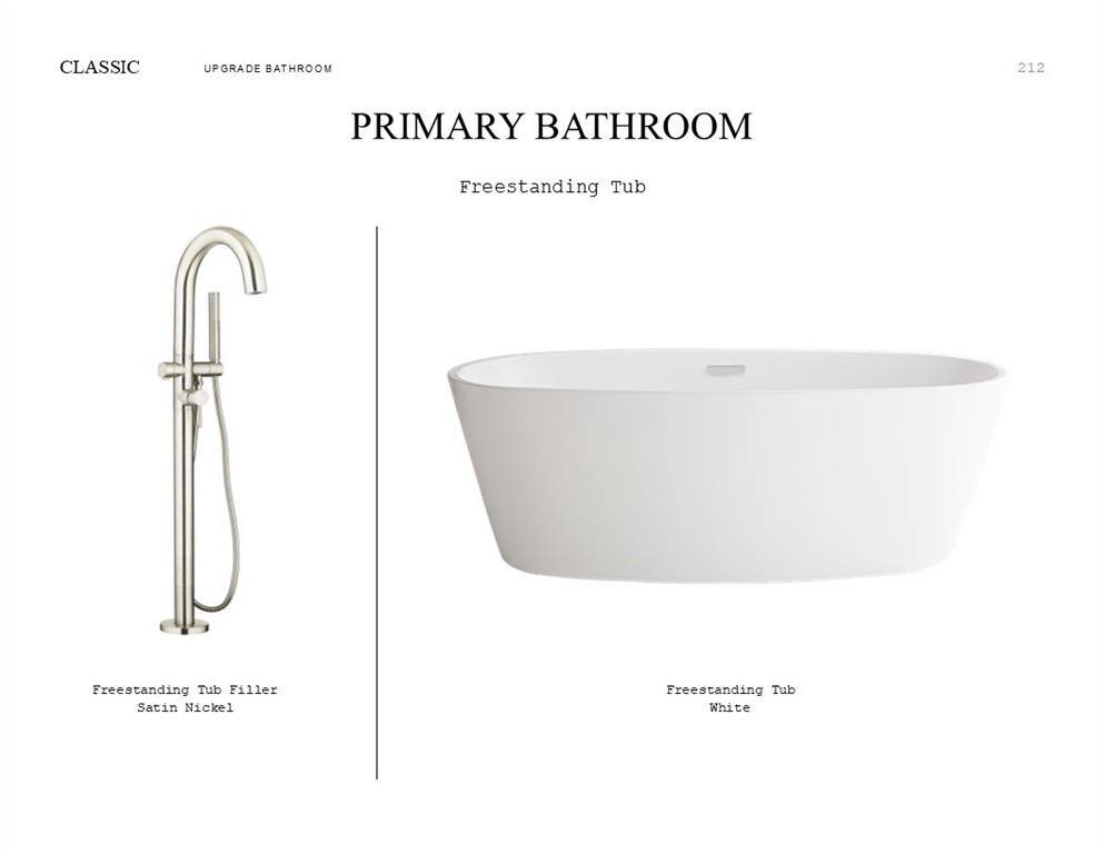 Classic Look Palette 3: Primary Bathroom Selection Sheet (*Artist rendering used for illustration purposes only.)