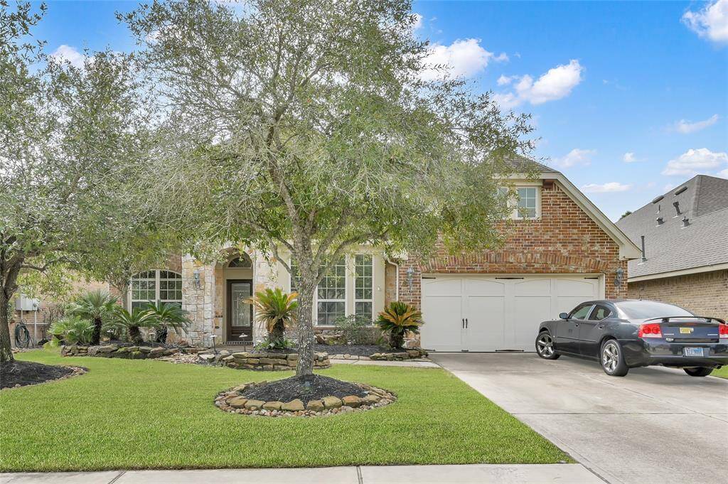 This home features 5 full bedrooms, 3.5 baths, study with two story ceiling, and game room up. The flooring in the entry, study, dining and family room was replaced with LVP in 2017, the kitchen cabinets painted in 2017, swimming pool in 2018, summer kitchen and extended patio in 2018, Condensing Unit in 2021, Air Handler in 2022 and Pool Pump and Polaris in 2024.