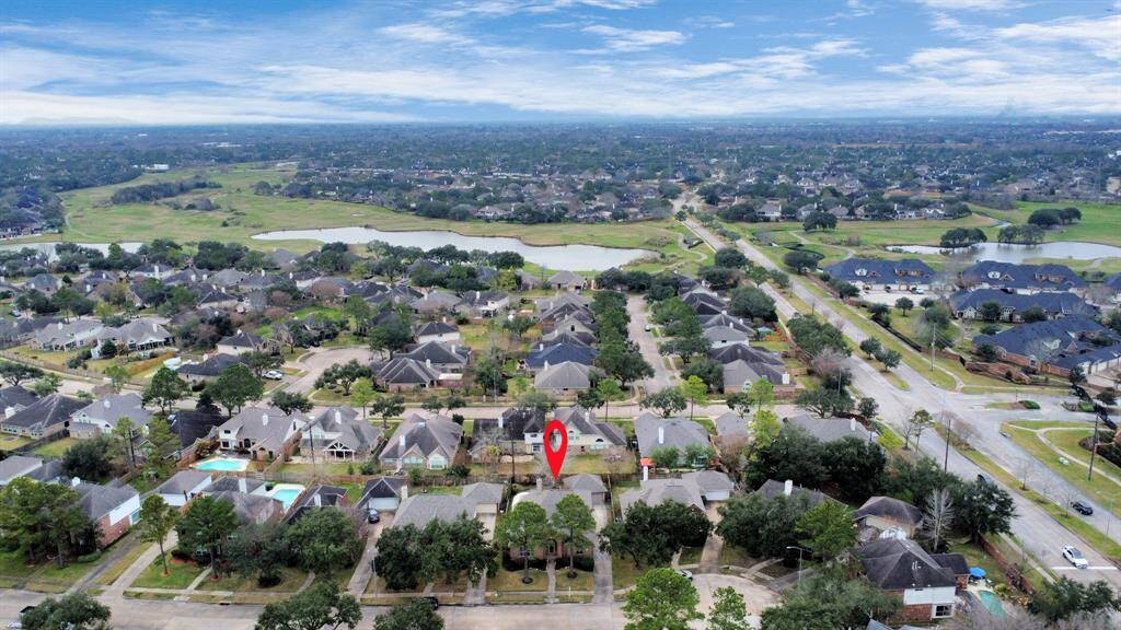 Aerial of neighborhood