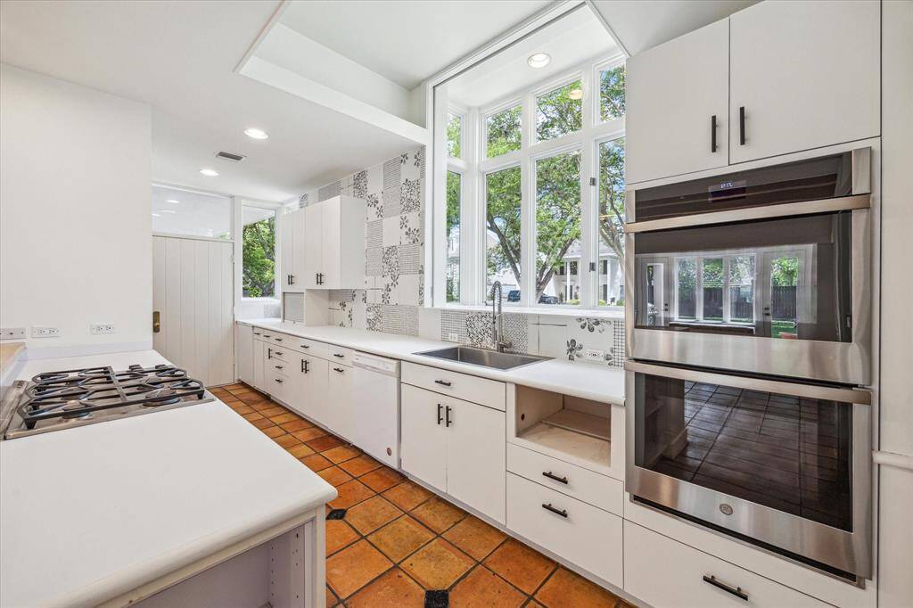 Kitchen with fantastic front yard view
