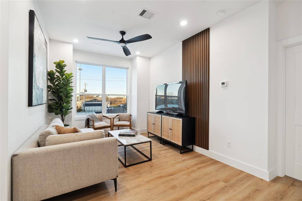 This secondary living area showcased height and detail as a bonus feature to the residence.