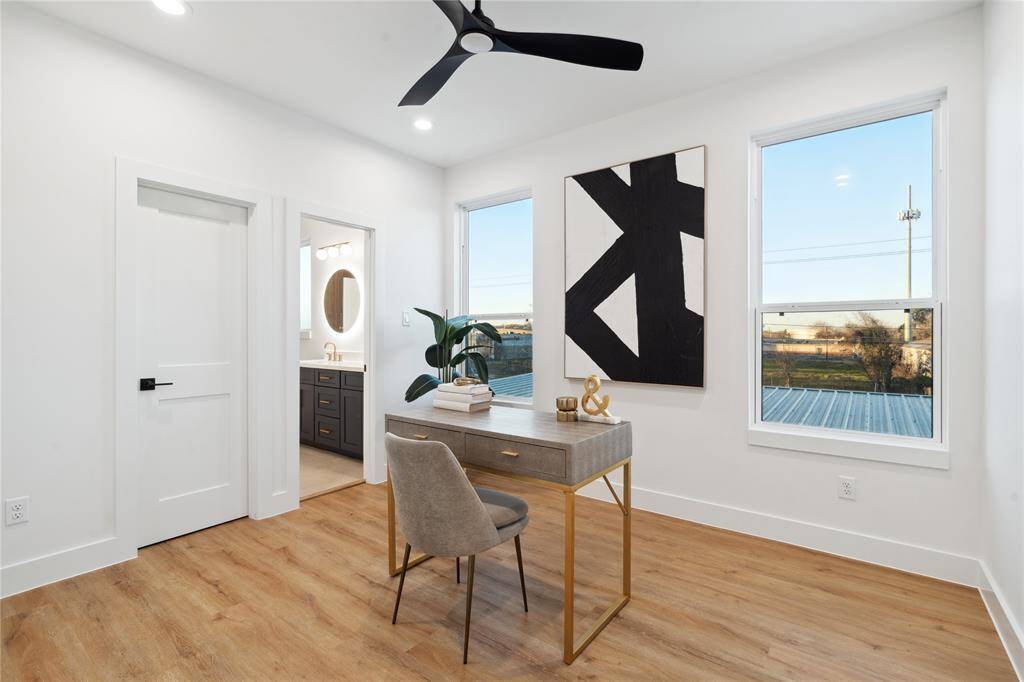 This secondary room can be used as a small or big office space if desired.
