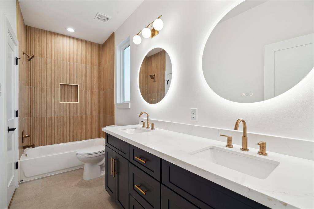 The secondary bathroom comes with a contiguous design of the primary ensuite offering all parties to the home a sophisticated feel no matter which room.