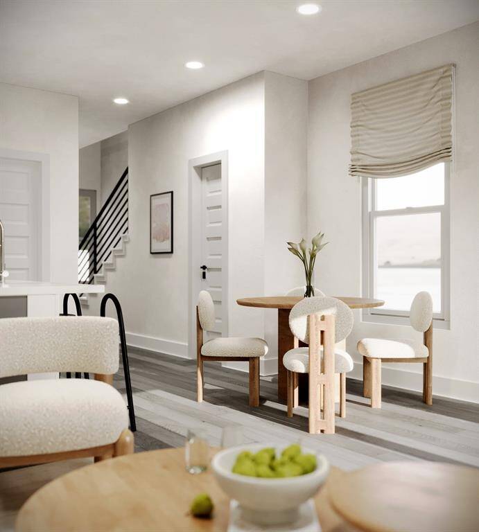 Virtually staged breakfast area