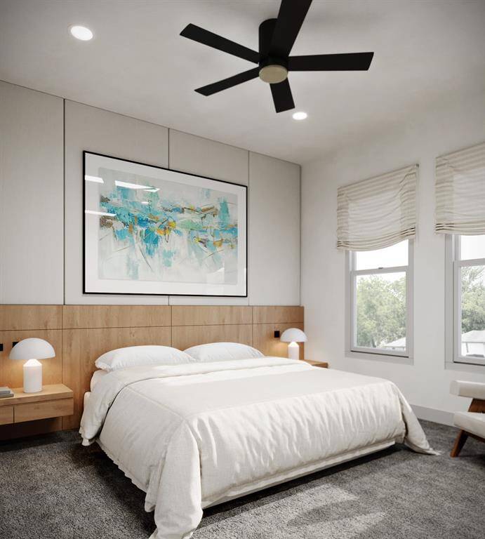 Virtually staged master bedroom