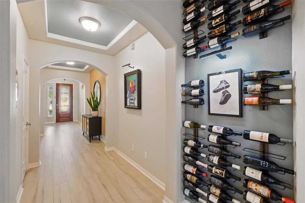 Gallery wall and wine display!