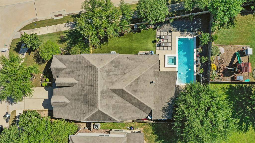 Large corner lot provides ample space and privacy.
