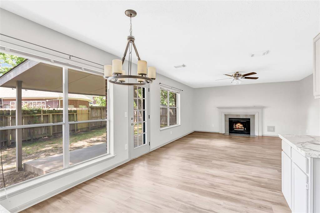 Breakfast nook view of family room